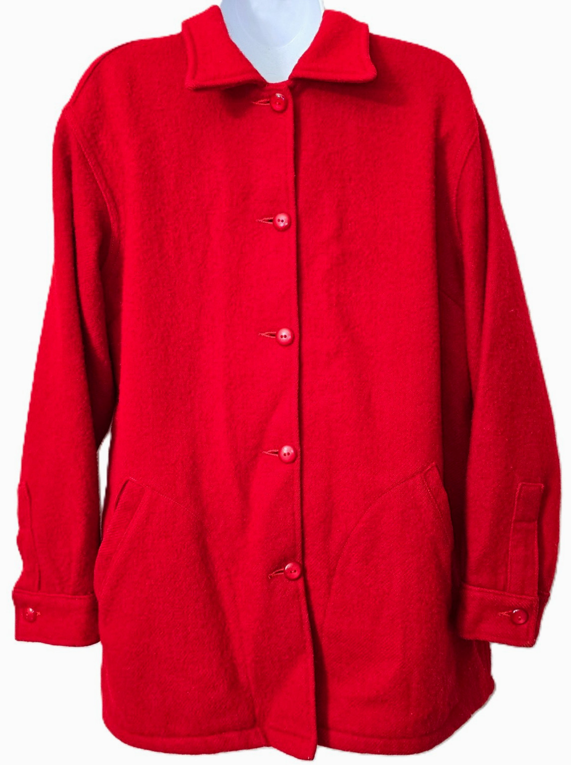 Vintage Boy Scouts Wool Jacket 20 Shirt Jac Den Mother Red 100% Wool 50s 60s BSA