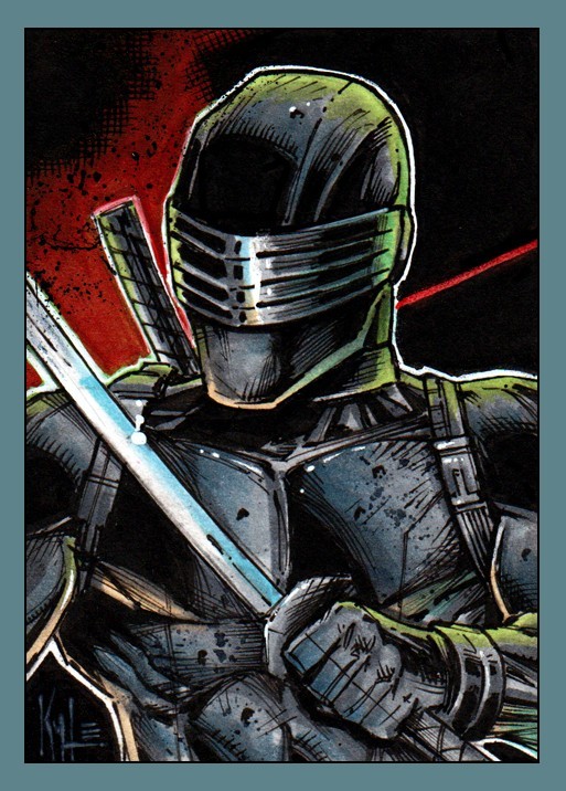 G.I. JOE SNAKE EYES Original Sketch Card Hand Drawn Art By Jim Kyle