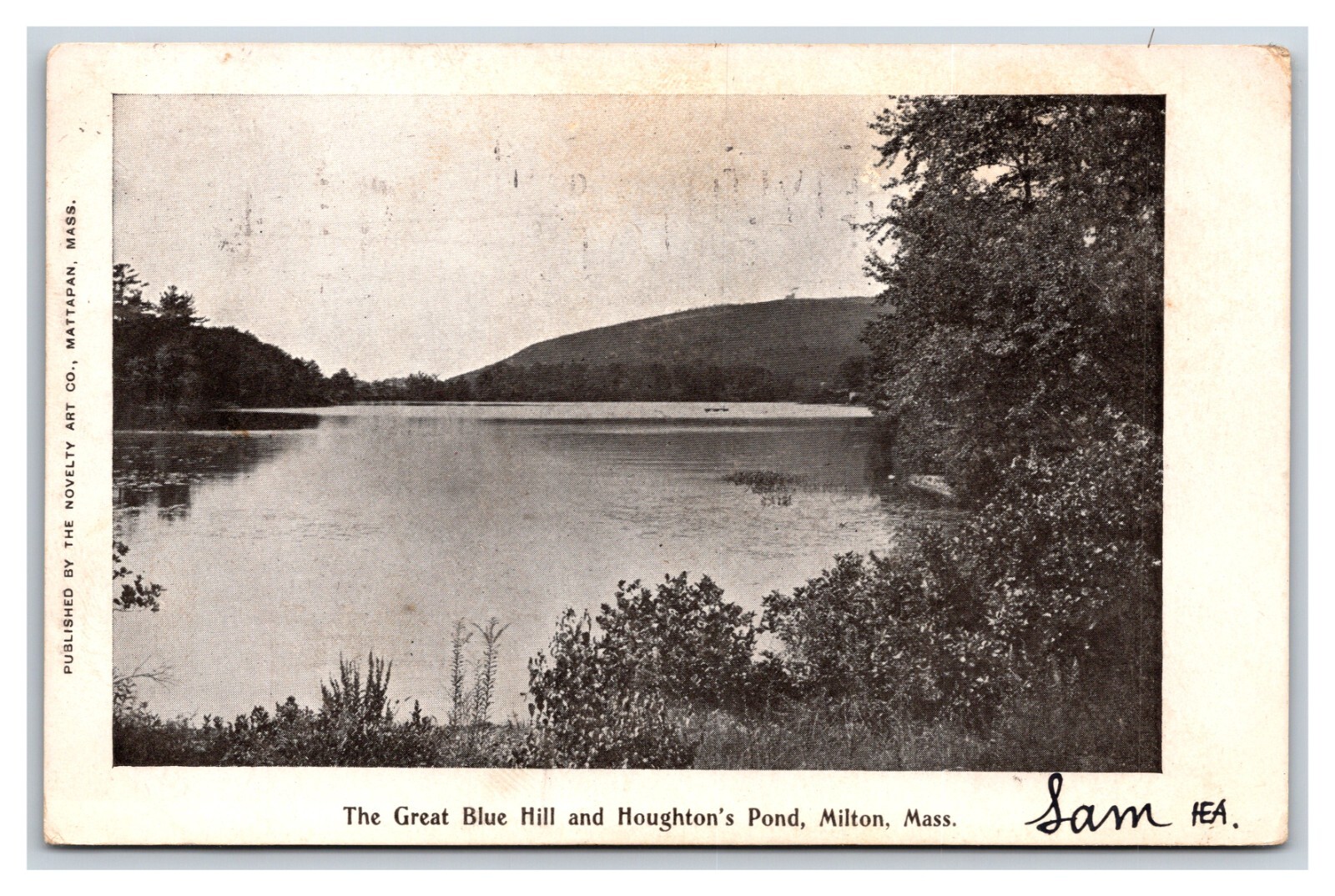 Great Blue Hill Houghton's Pond Milbury Massachusetts MA 1905 UDB Postcard U1