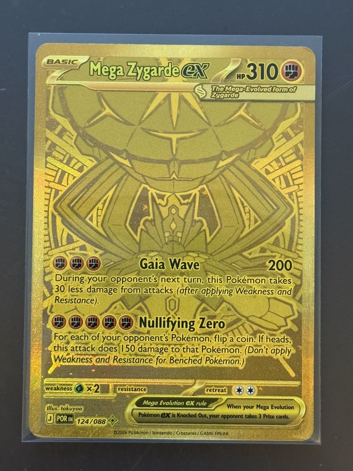 Mega Zygarde Ex 124/088 - Gold Secret Rare  - Perfect Order - Pokemon TCG