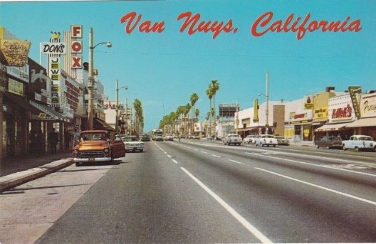 50's Downtown Street Scene-Van Nuys Blvd-VAN NUYS, California