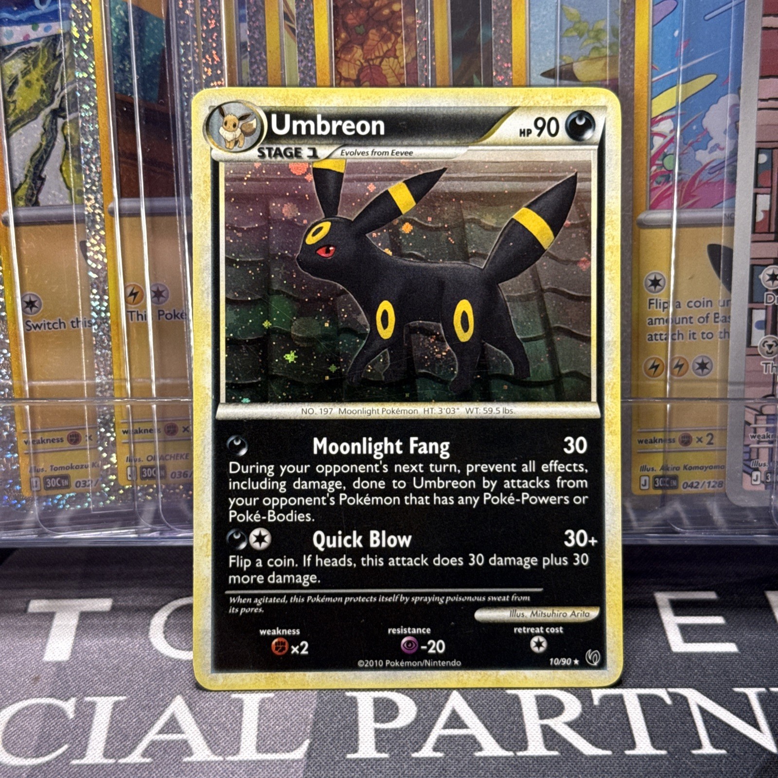 Umbreon 10/90 HGSS Undaunted Pokemon Holo Swirl TCG Mp Free Uk P&p