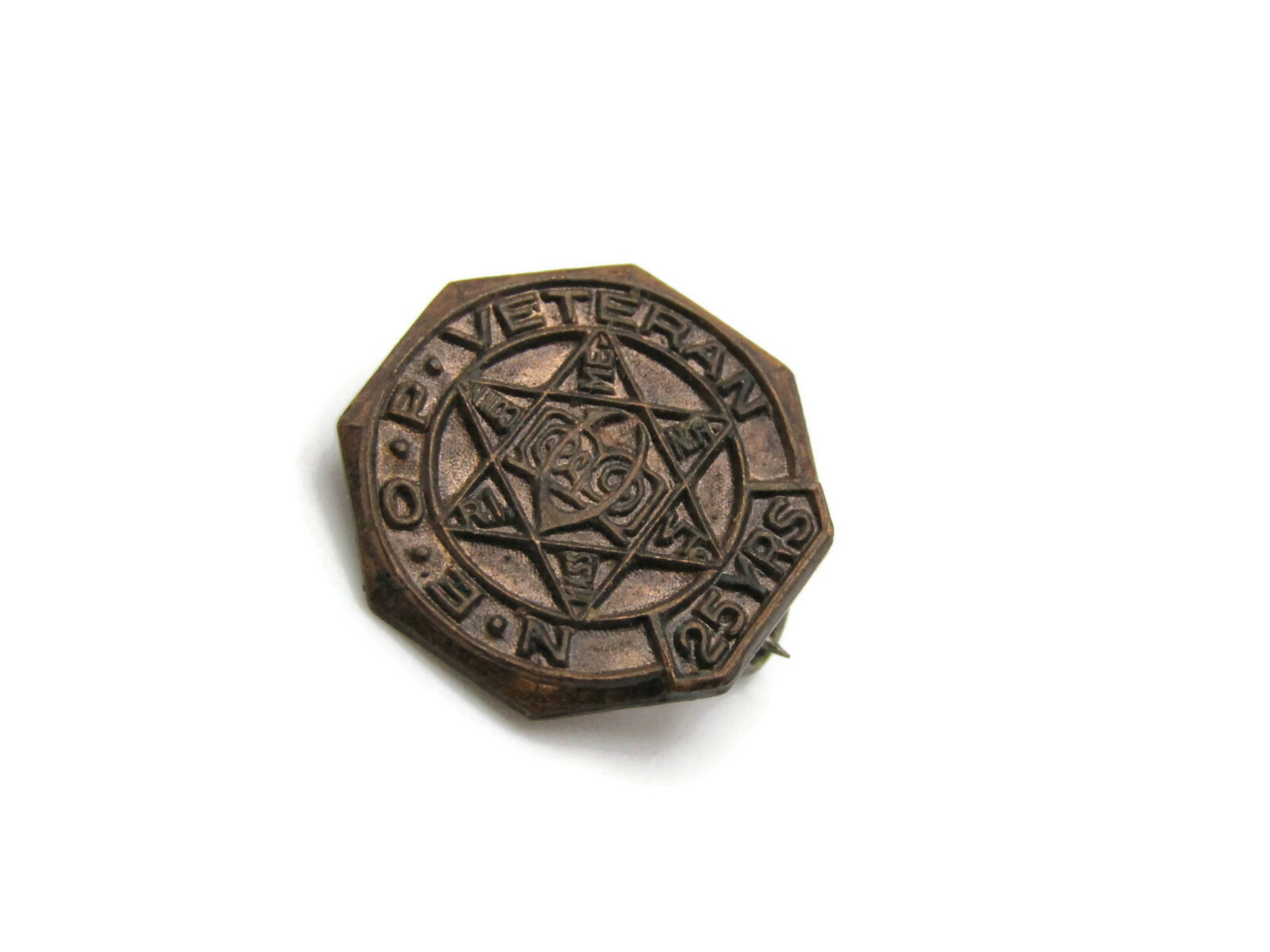 Vintage N.E.O.P. 25 Year Veteran Service Award Pin New England Order of