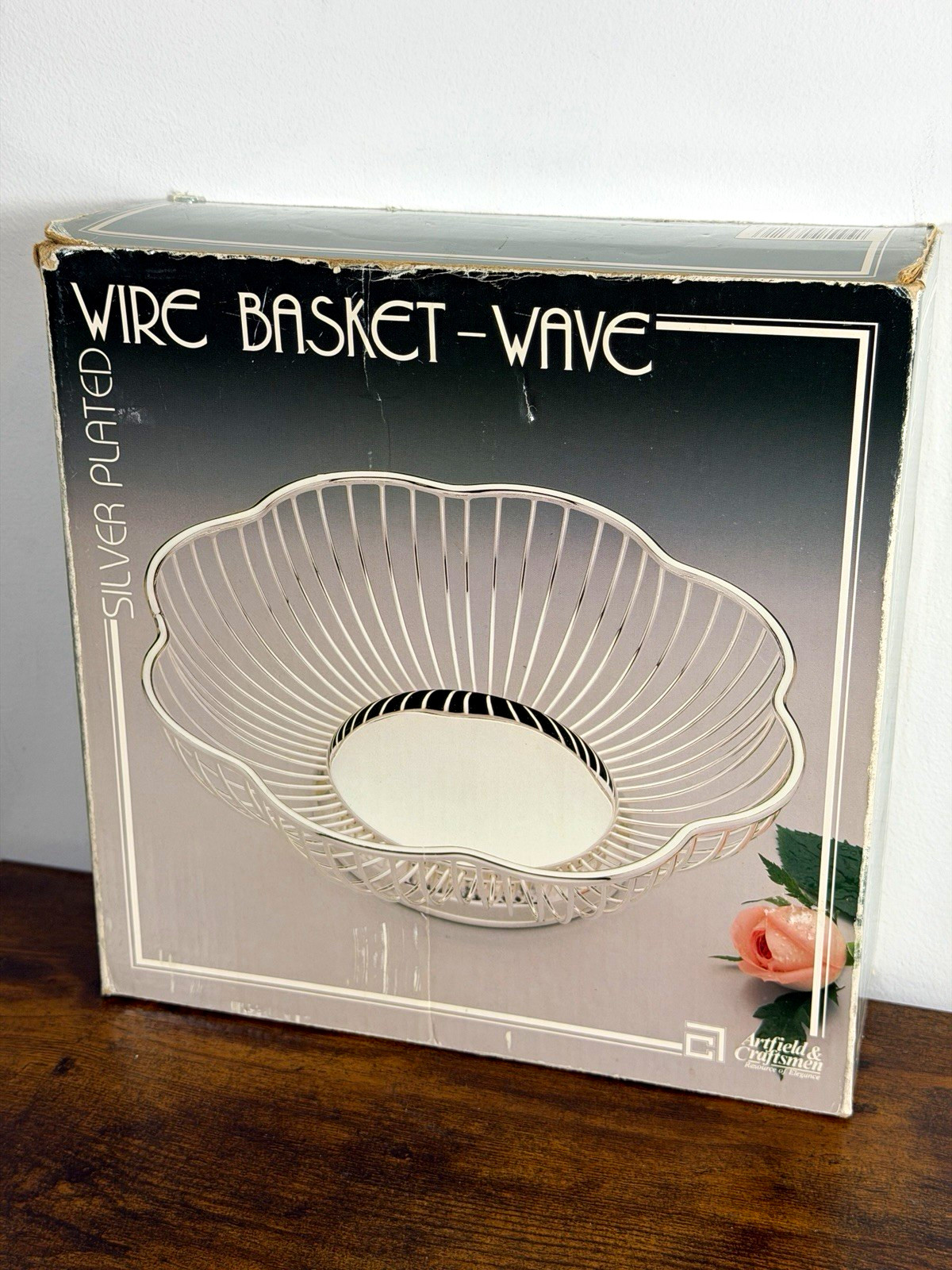 Artfield & Craftsmen Silver Plate Wire Basket Wave Pattern #3311
