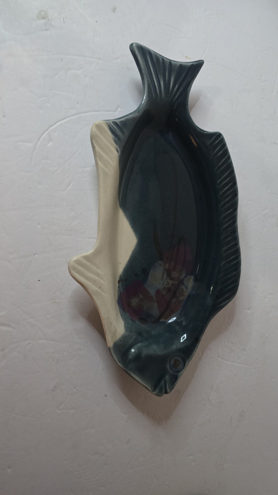 Vintage Handmade Fish Plate Dish / Wall Hanging  by FOLLETE Very Unique 