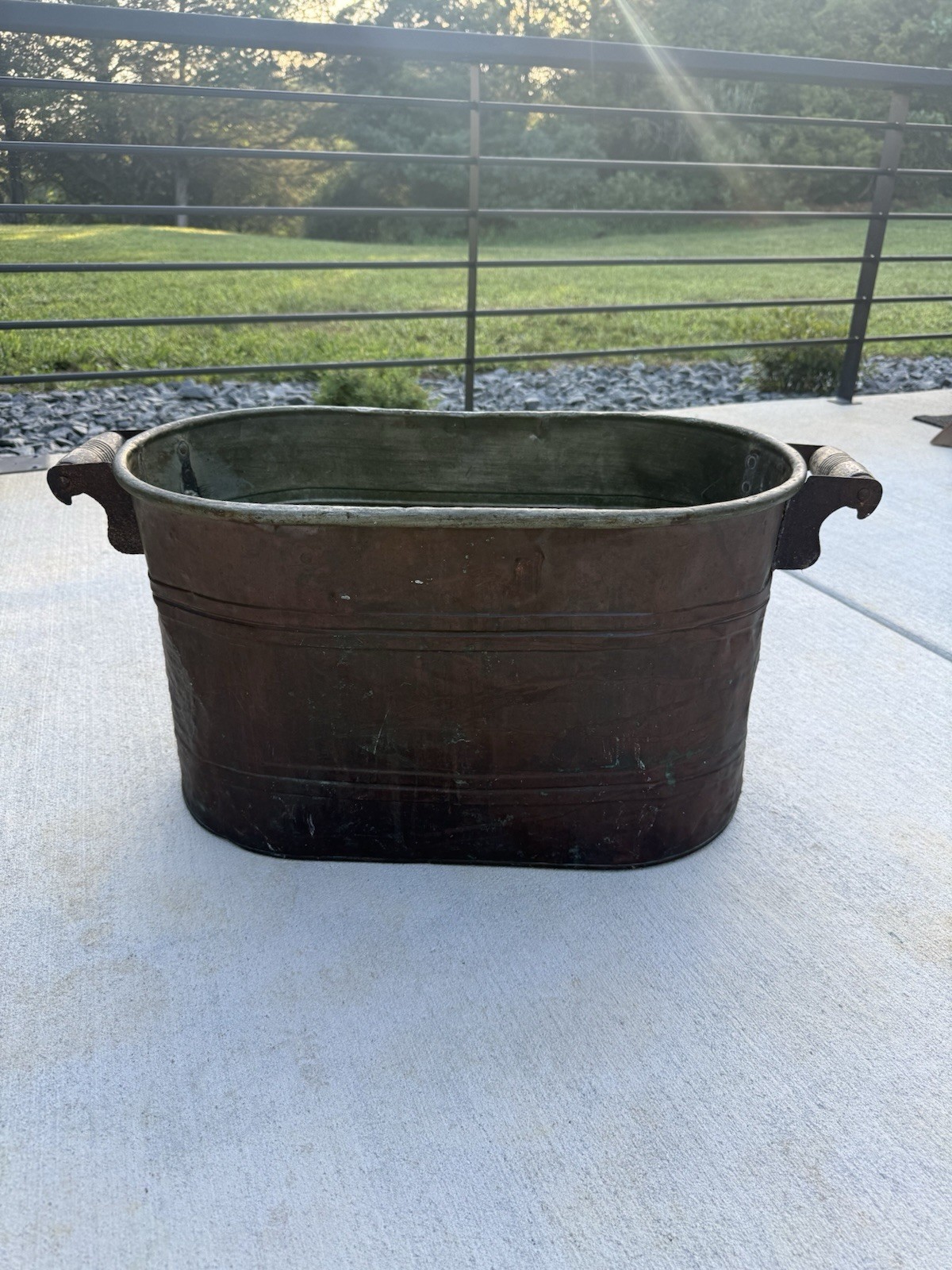 Antique Copper Double Handle Broiler/Wash Tub Antique Copper Double Handle Broiler/Wash Tub