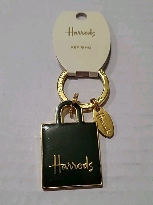 Rare Harrods Green Bag Keyring Keychain New w/ Tags