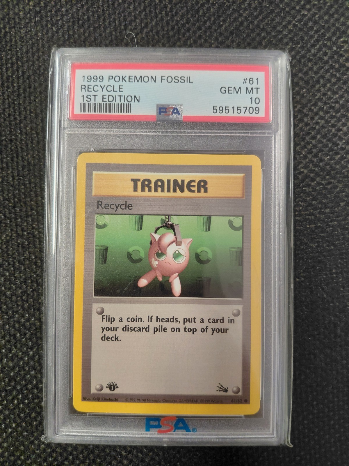 1999 Recycle PSA 10 Pokemon Fossil 1st Edition