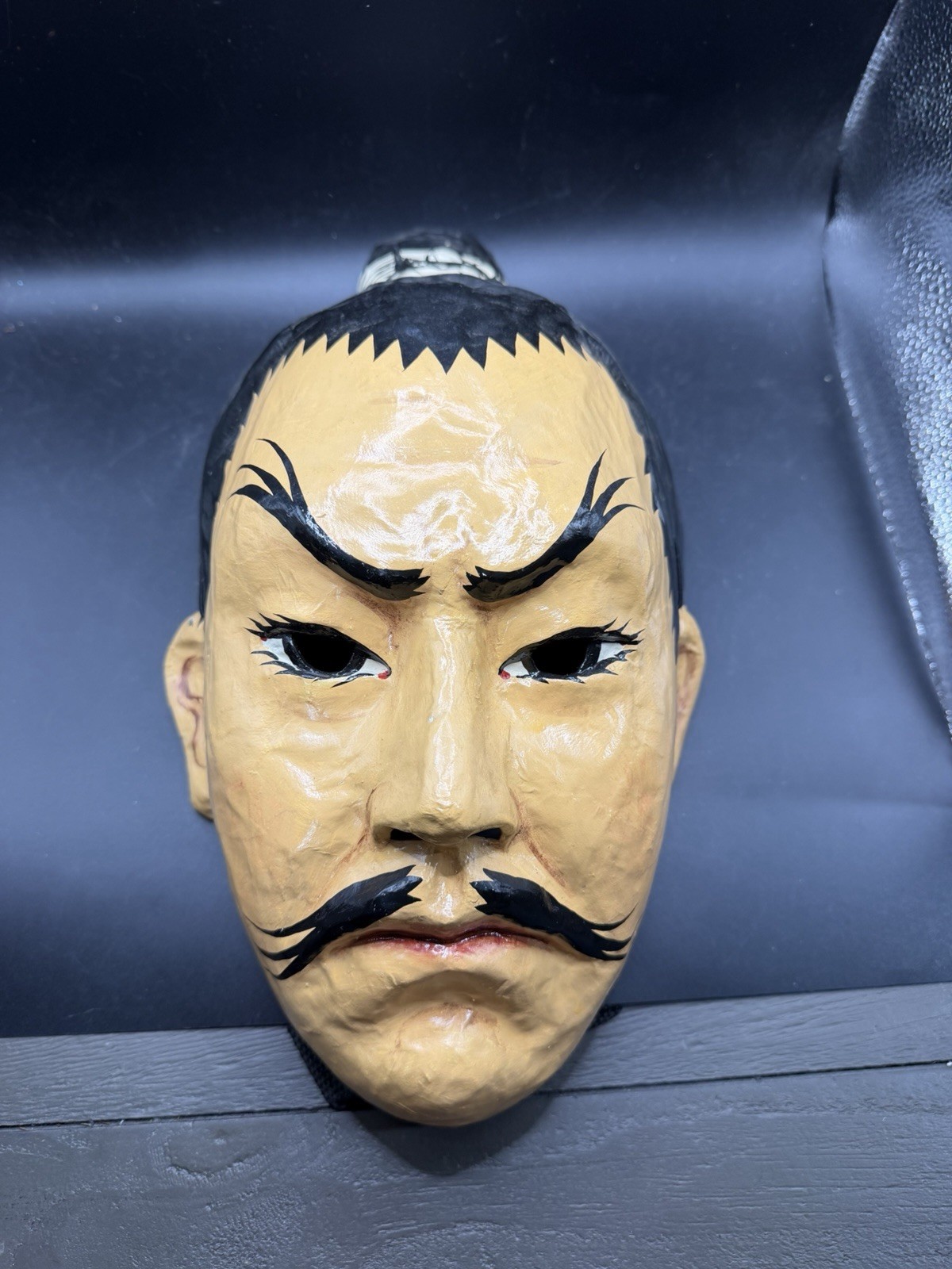 Vintage 1985 MaskMedia Paper Mache Japanese Samurai Mask Wall Hanging C Hampton 