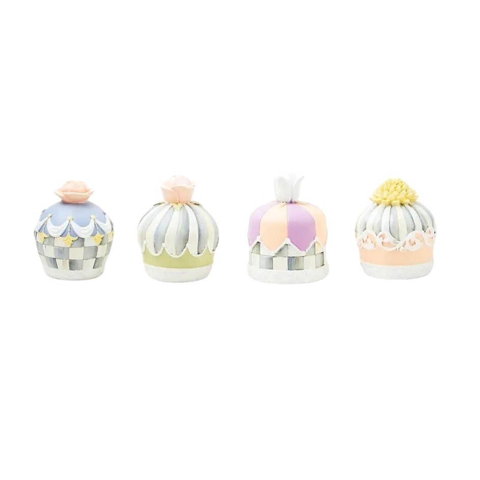 Brand New Mackenzie Childs Cameo Petit Fours, Set of 4 RETIRED