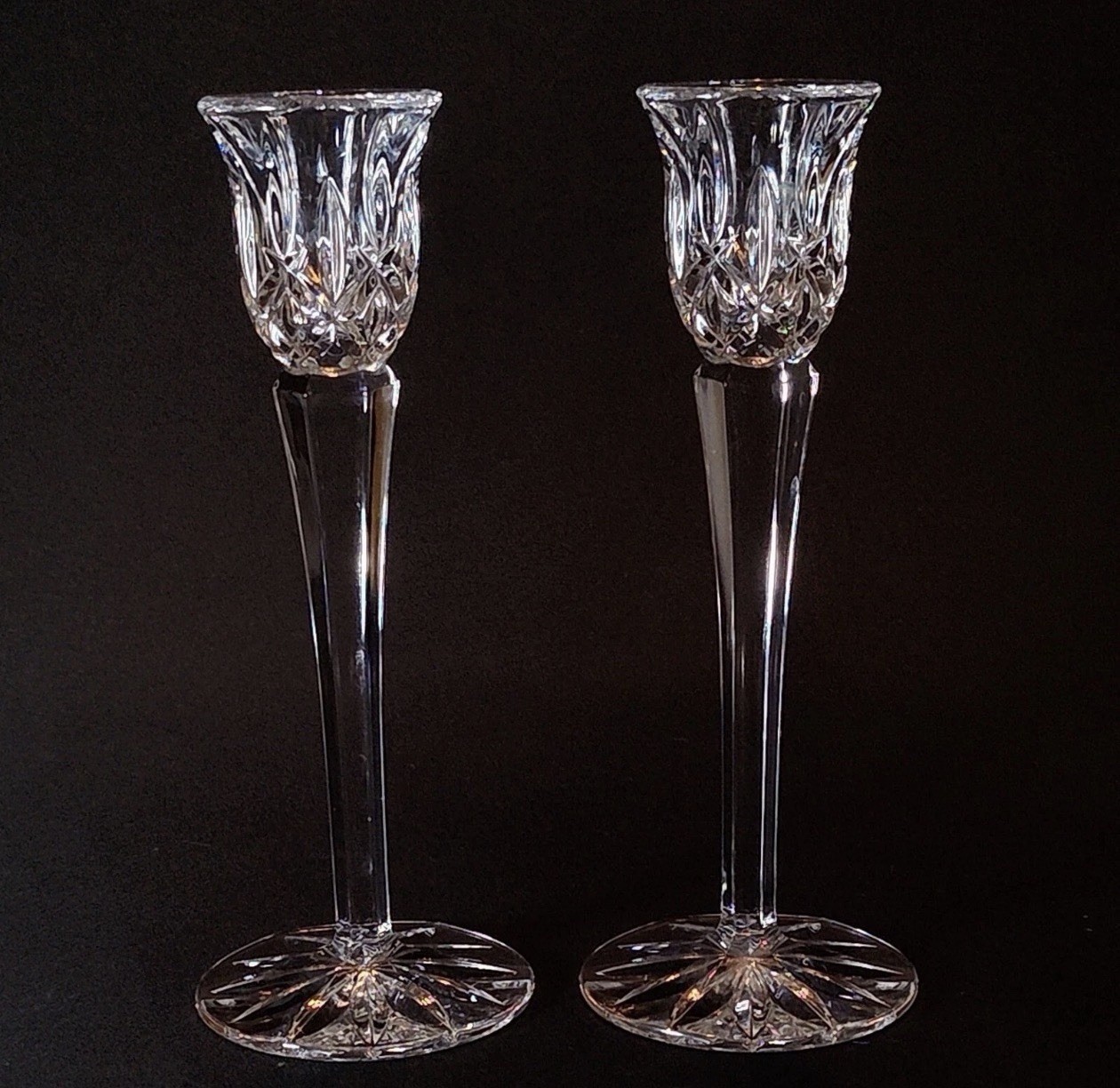 GORHAM LADY ANNE CANDLE HOLDER, Cut Lead Crystal, 8 in, Made in Germany