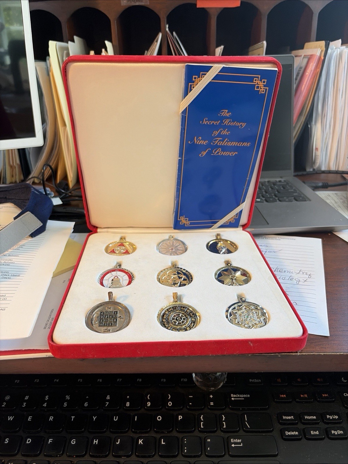 Vintage Nine Talismans of Power Complete Boxed Set 9 Amulets Booklet COA
