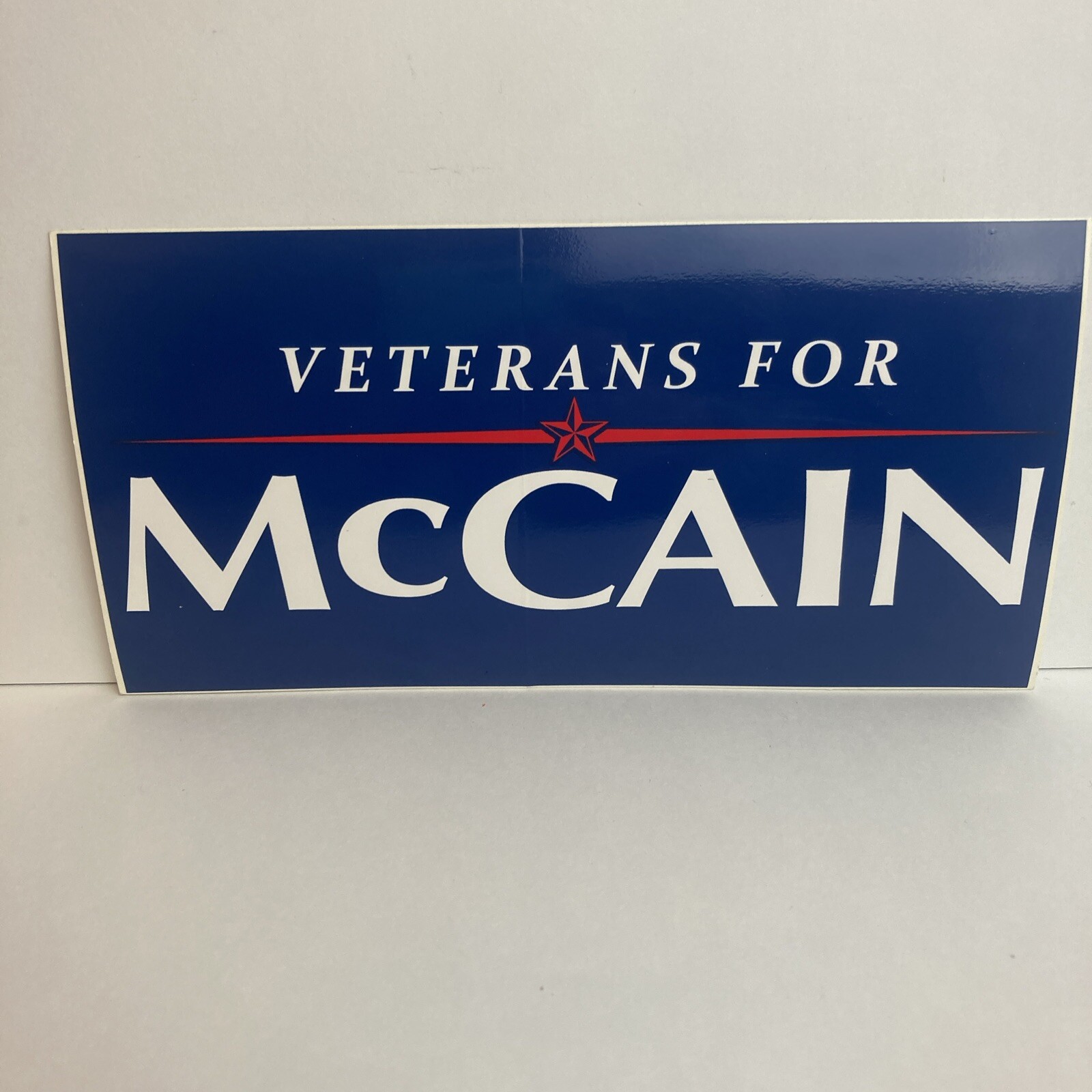Veterans for McCain bumper sticker 7.5x3.35 in.