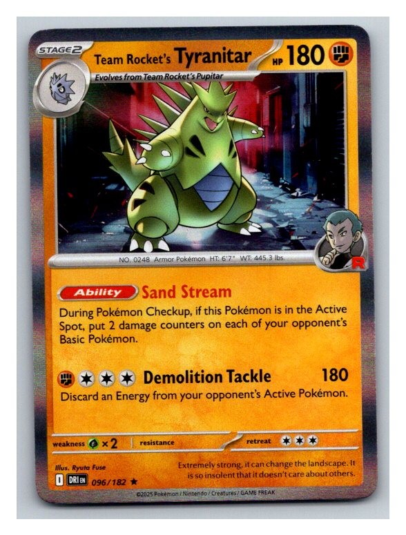 Team Rocket\'s Tyranitar Rare SV10: Destined Rivals 096/182 NM Holo
