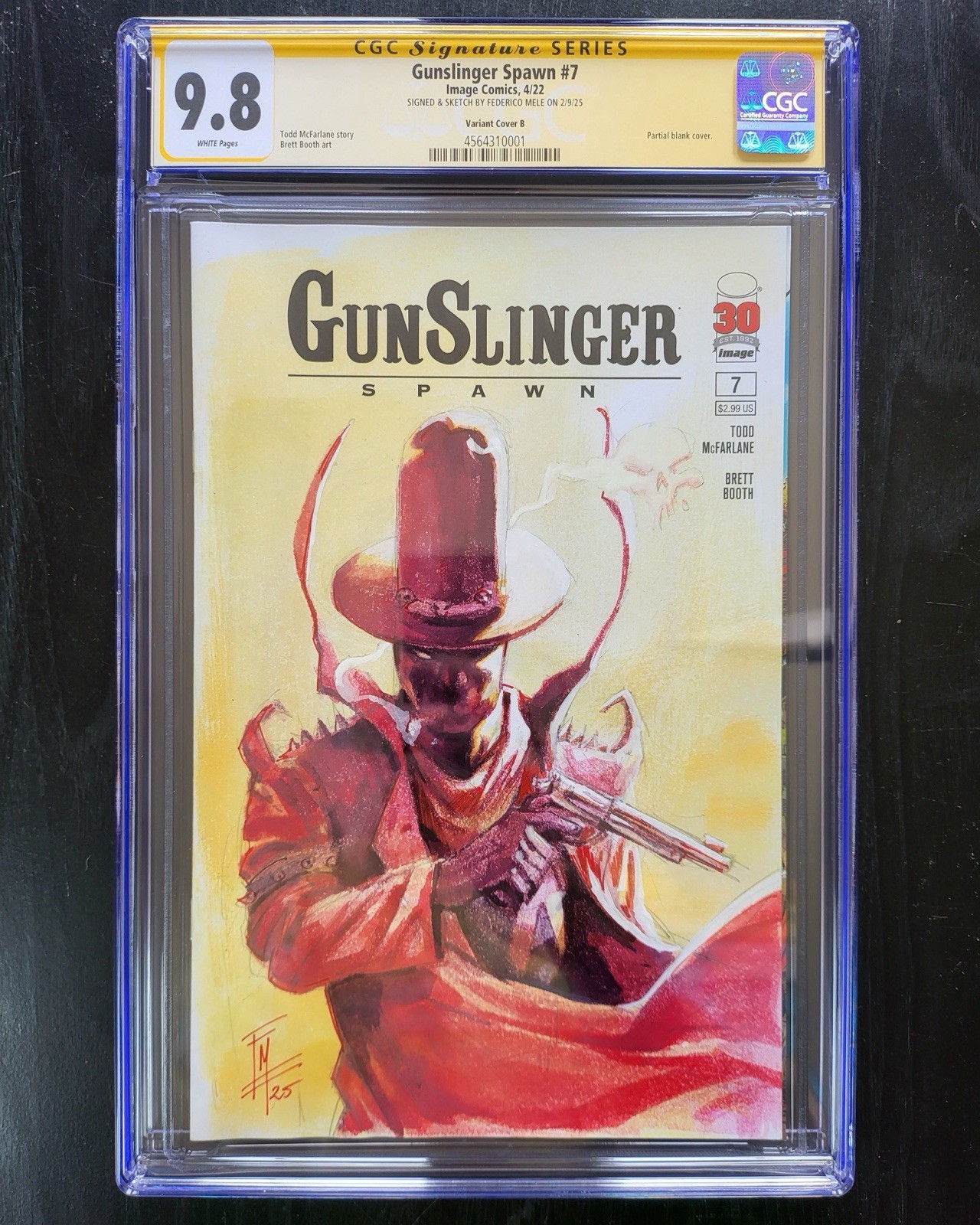 CGC 9.8 SS Gunslinger Spawn Sketch By Federico Mele
