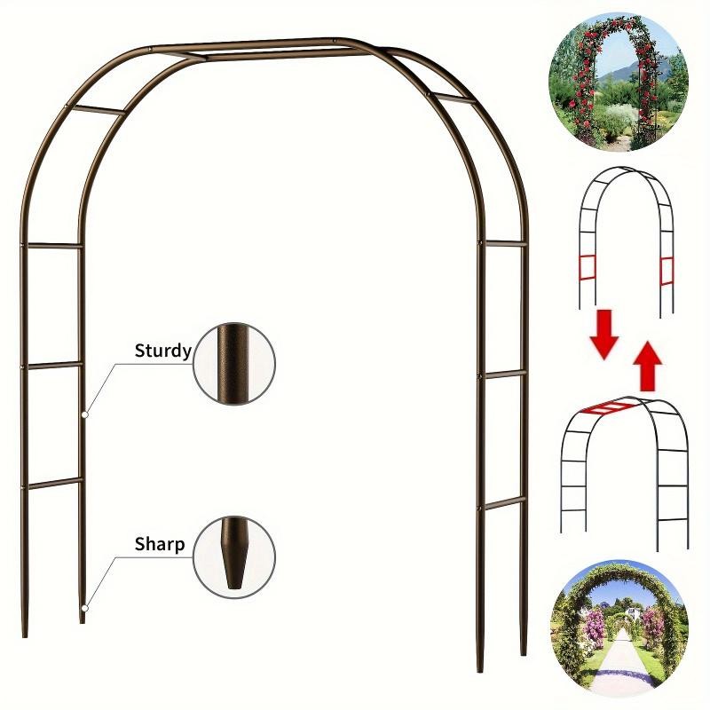 1pc, Metal Garden Arch, 100inch Large Size Heavy Duty Steel Frame Garden Arch Wi