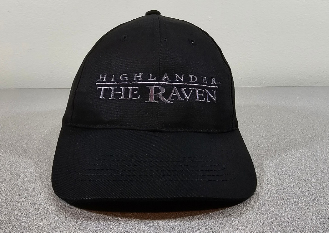 🦅 Vintage Highlander The Raven Promo Hat Cap Snapback Black TV Show 90s Sci Fi