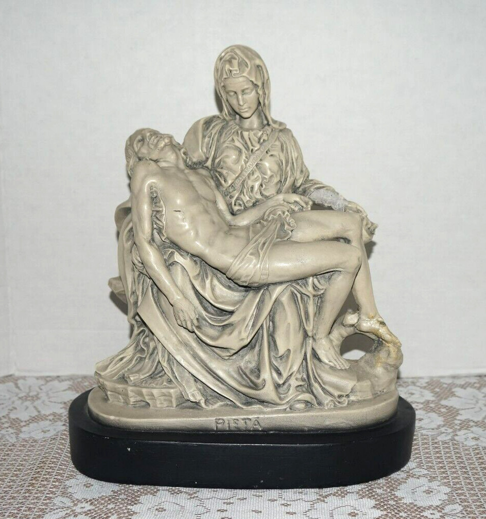 Vintage Marwal Chalkware Pieta Statue Mary & Jesus 14.75