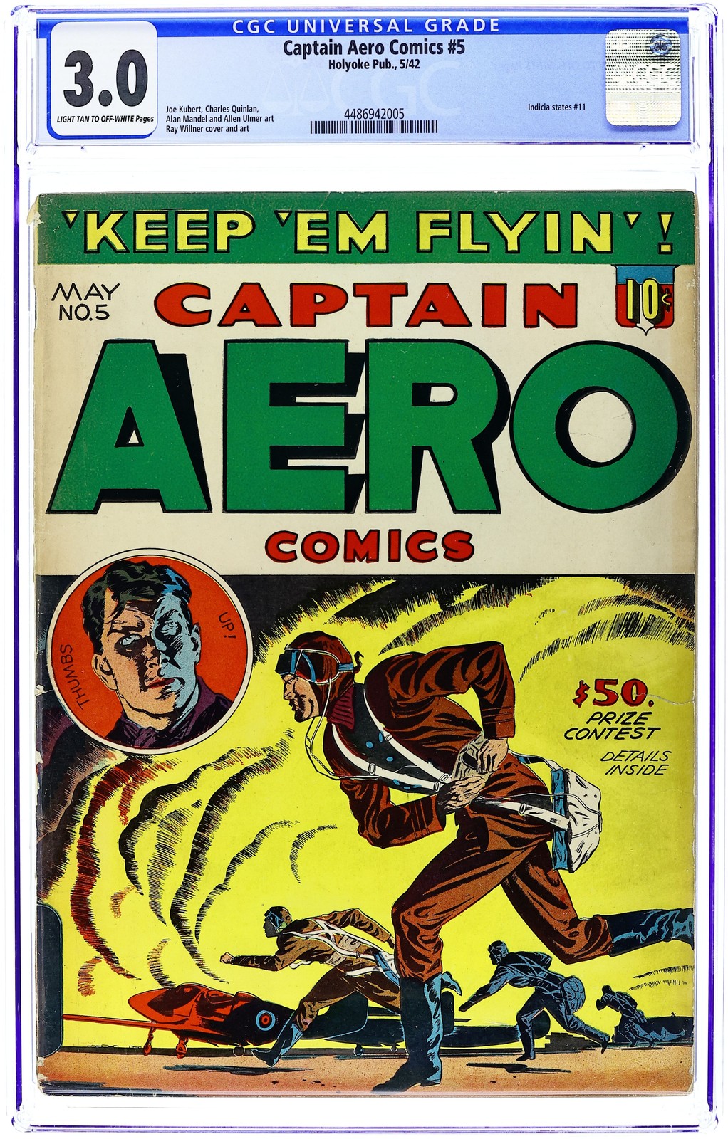 Captain Aero Comics Vol. 1 #5 CGC 3.0 1942 4486942005