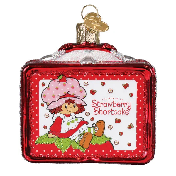 Old World Christmas STRAWBERRY SHORTCAKE LUNCHBOX  (44328) Glass Ornament w/Box
