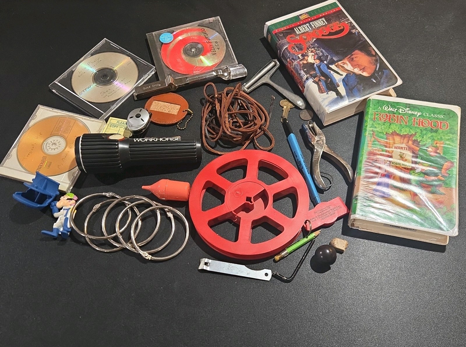 Junk Drawer Lot of Vintage Stuff - VHS - Various Tools - AS IS