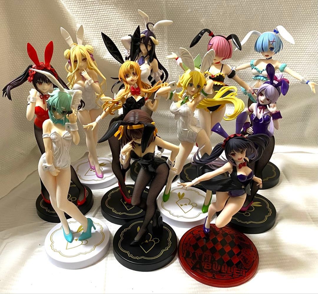 Overlord Re Zero Date A Live Bunny Girl Figure Lot 11 Pieces FuRyu Collectible