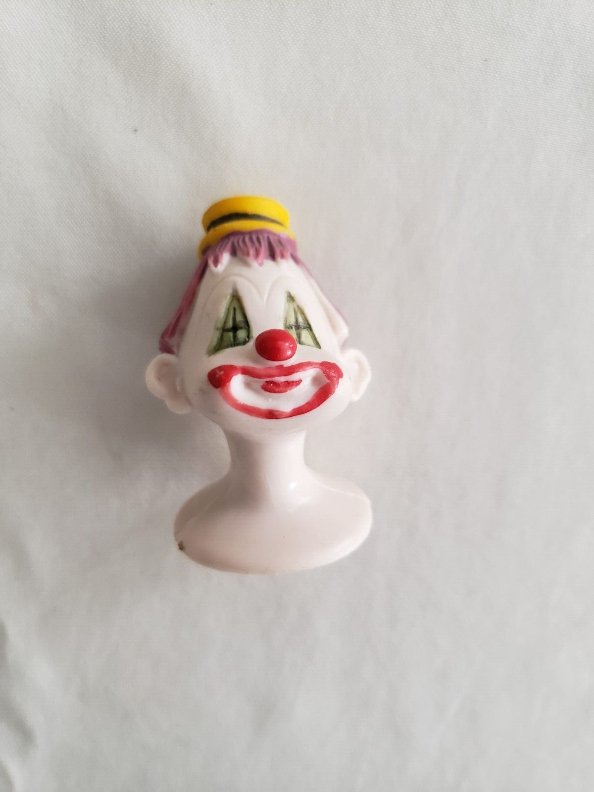 Vintage smalll clown head - made in Italy  2 inches hard plastic