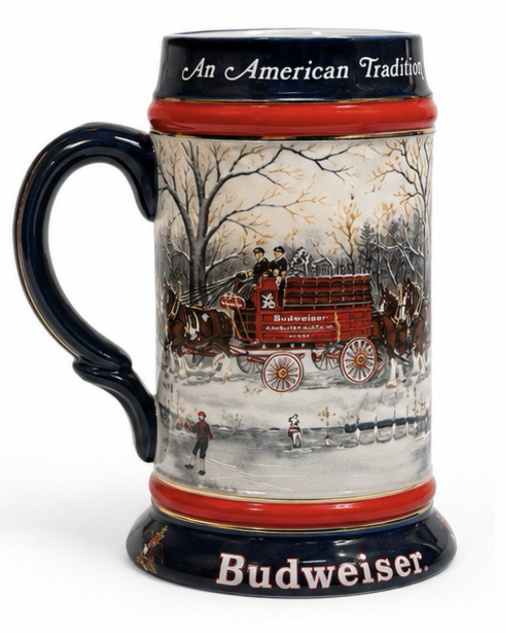 1990 Budweiser An American Tradition Clydesdales Ceramarte Beer Stein Mug