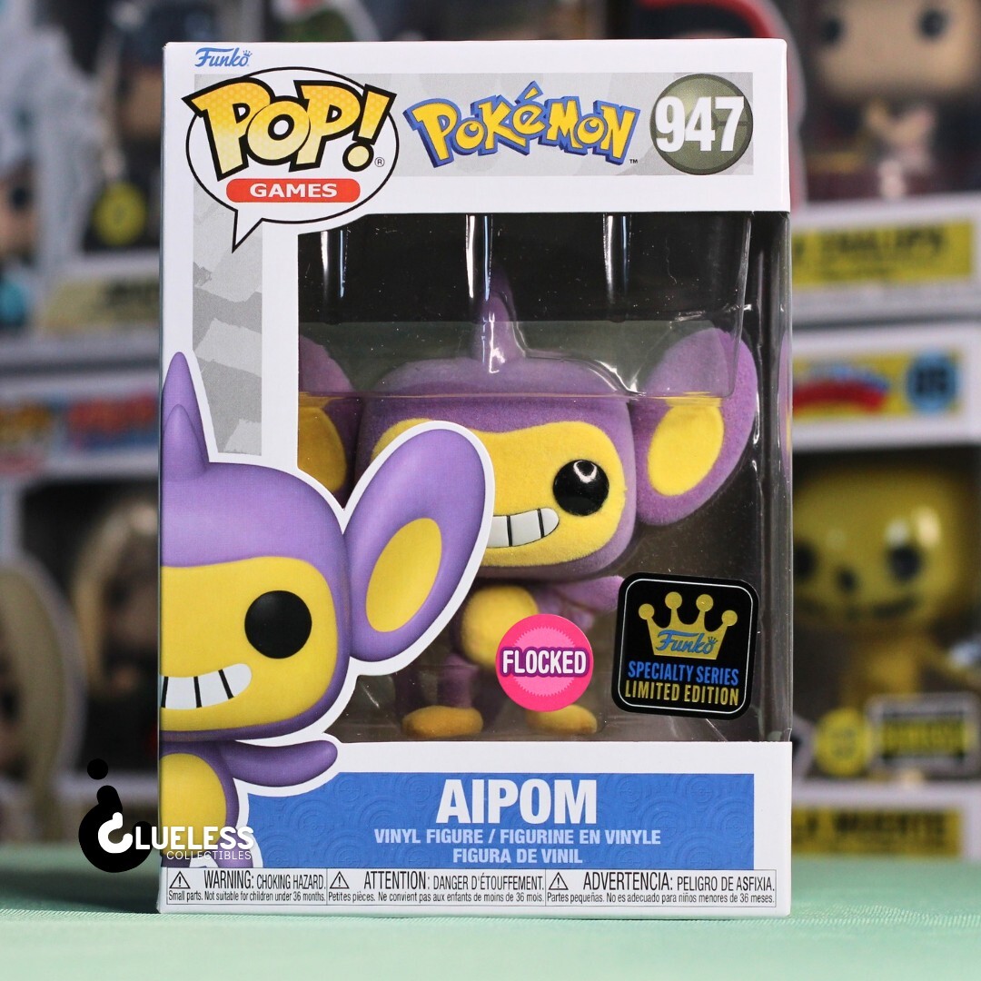 Funko POP #947 - Pokemon - Aipom (Flocked) Specialty Series and Pop Protector 