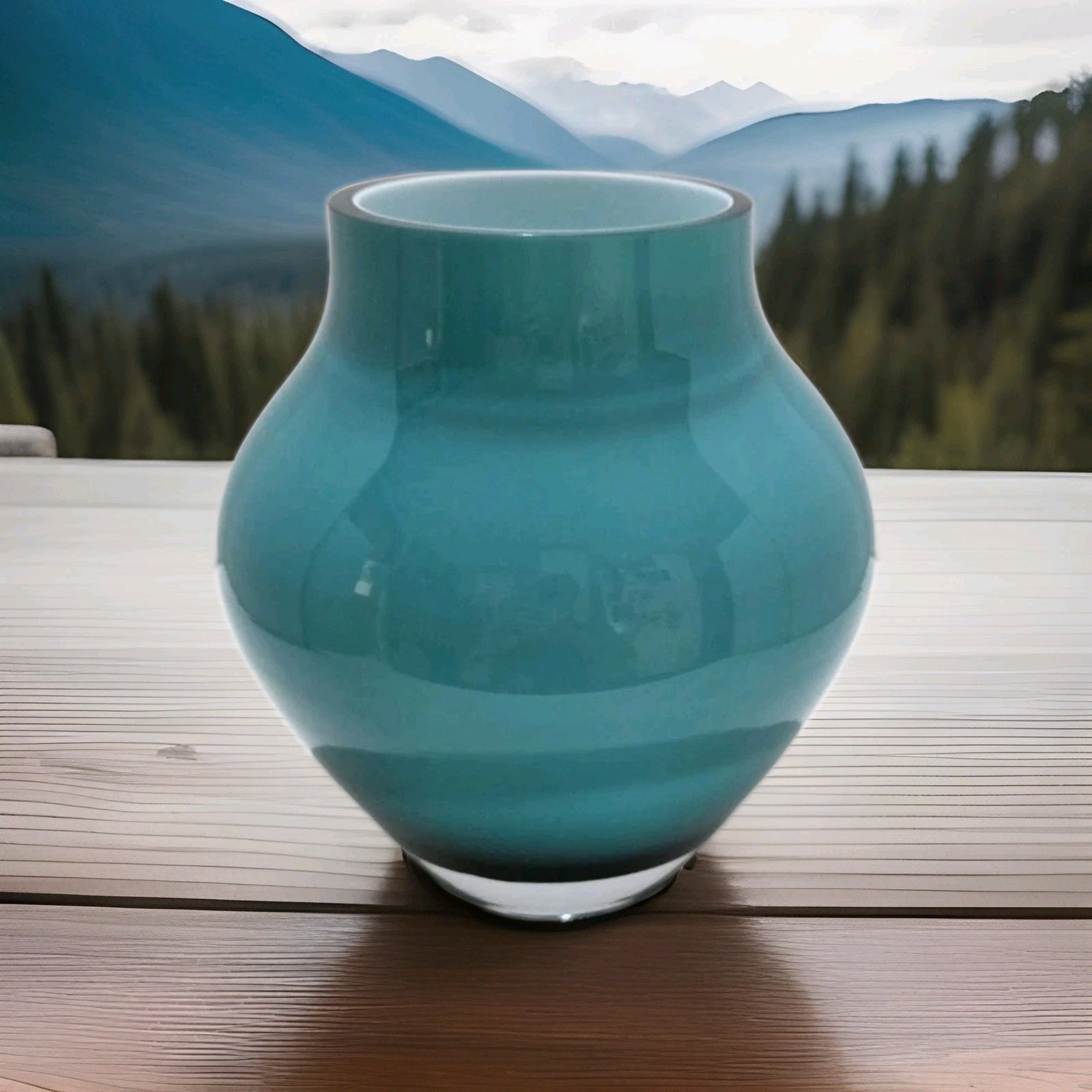 VTG Villory&Boch Vase Orondo Caribbean Blue  Hand Blown Encased 2017-2019 D/C Lg