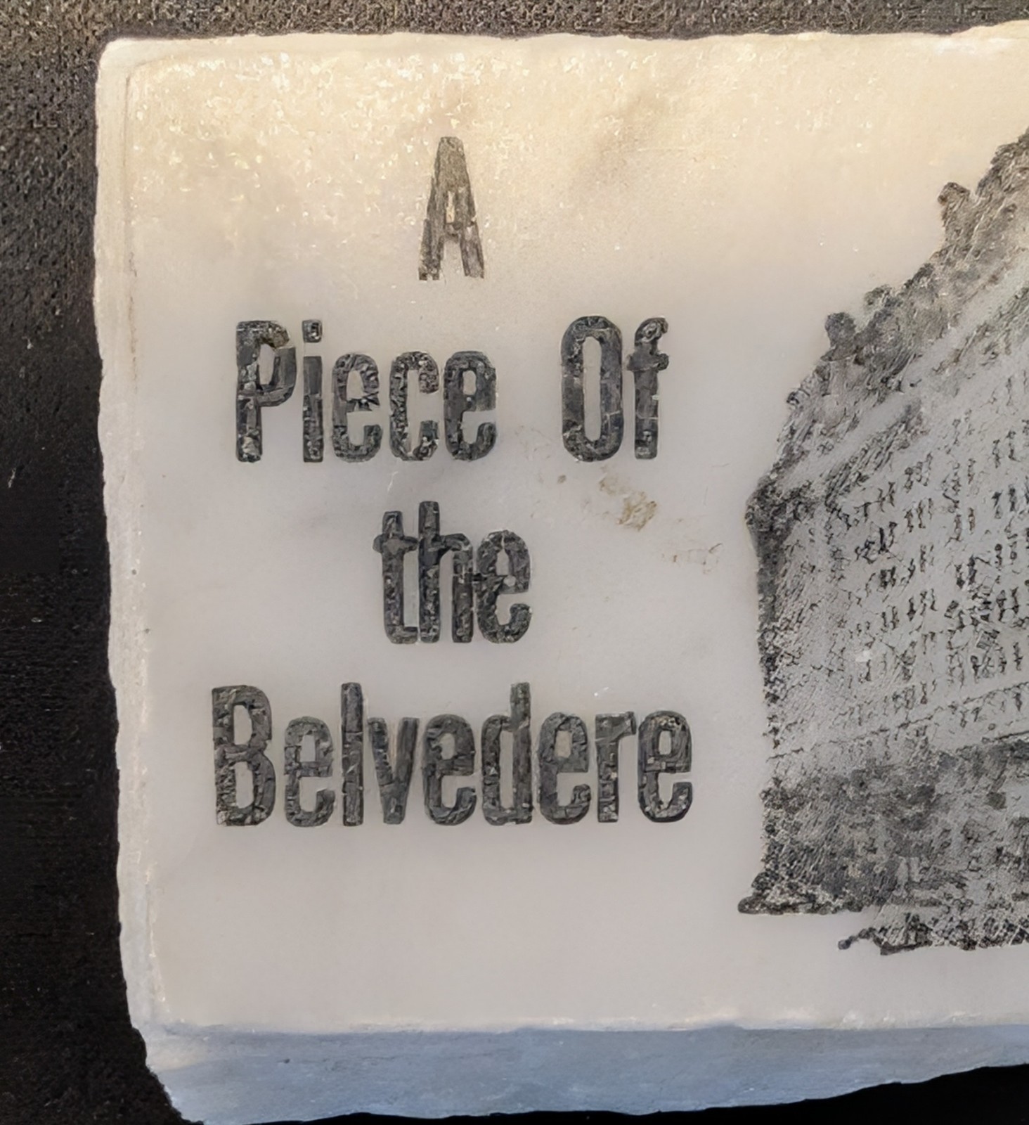 Authentic Stone Piece Of The BELVEDERE HOTEL  Baltimore MD  Souvenir