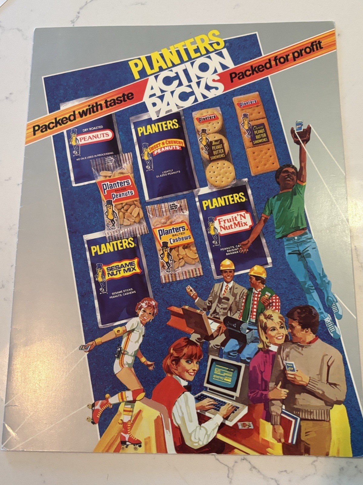 Vintage 1984 Nabisco Planters Action Packs Salesman Folder Kit Complete 3 Pages