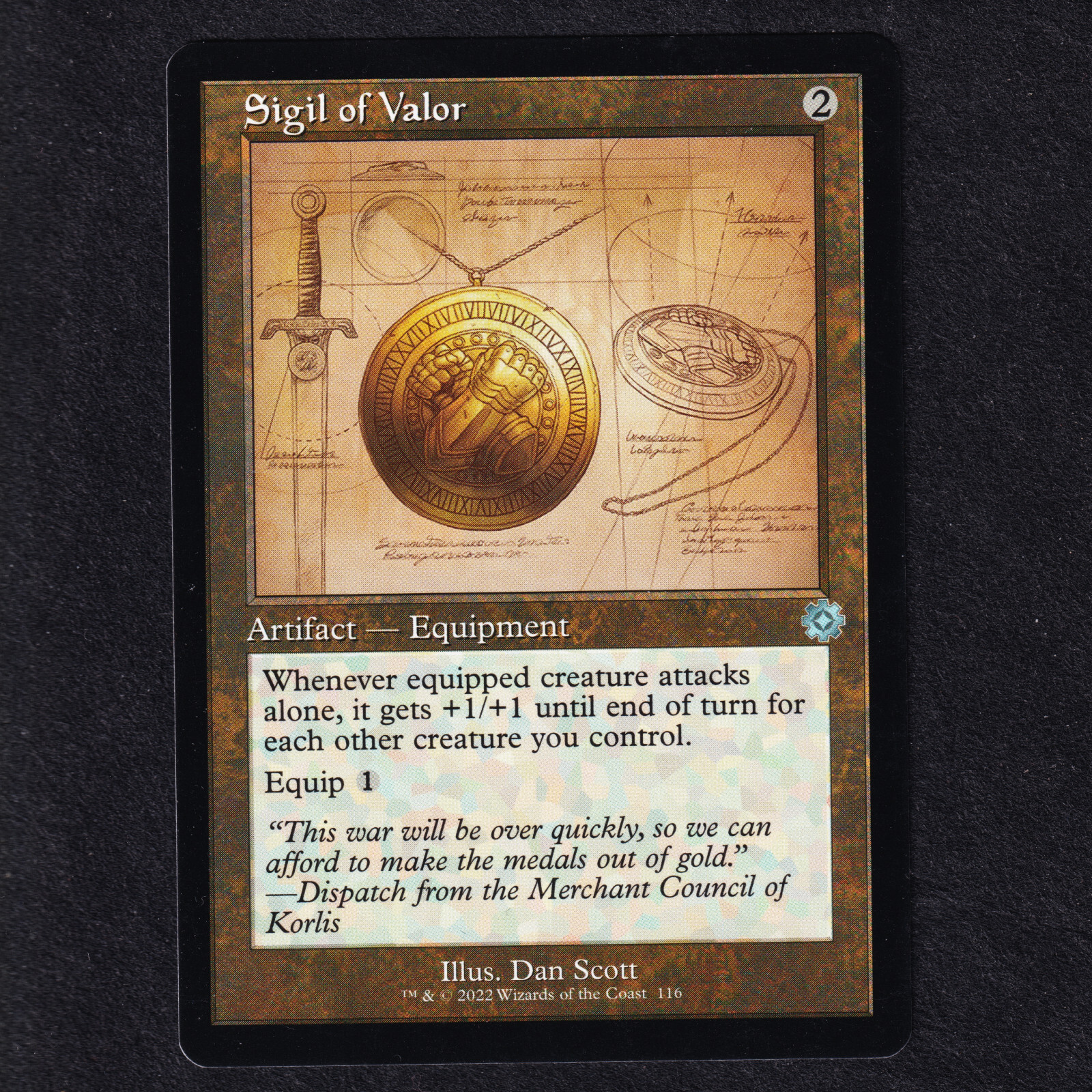 Mtg SIGIL OF VALOR #116 Schematic Retro Frame Brother's War Magic NEAR MINT NM