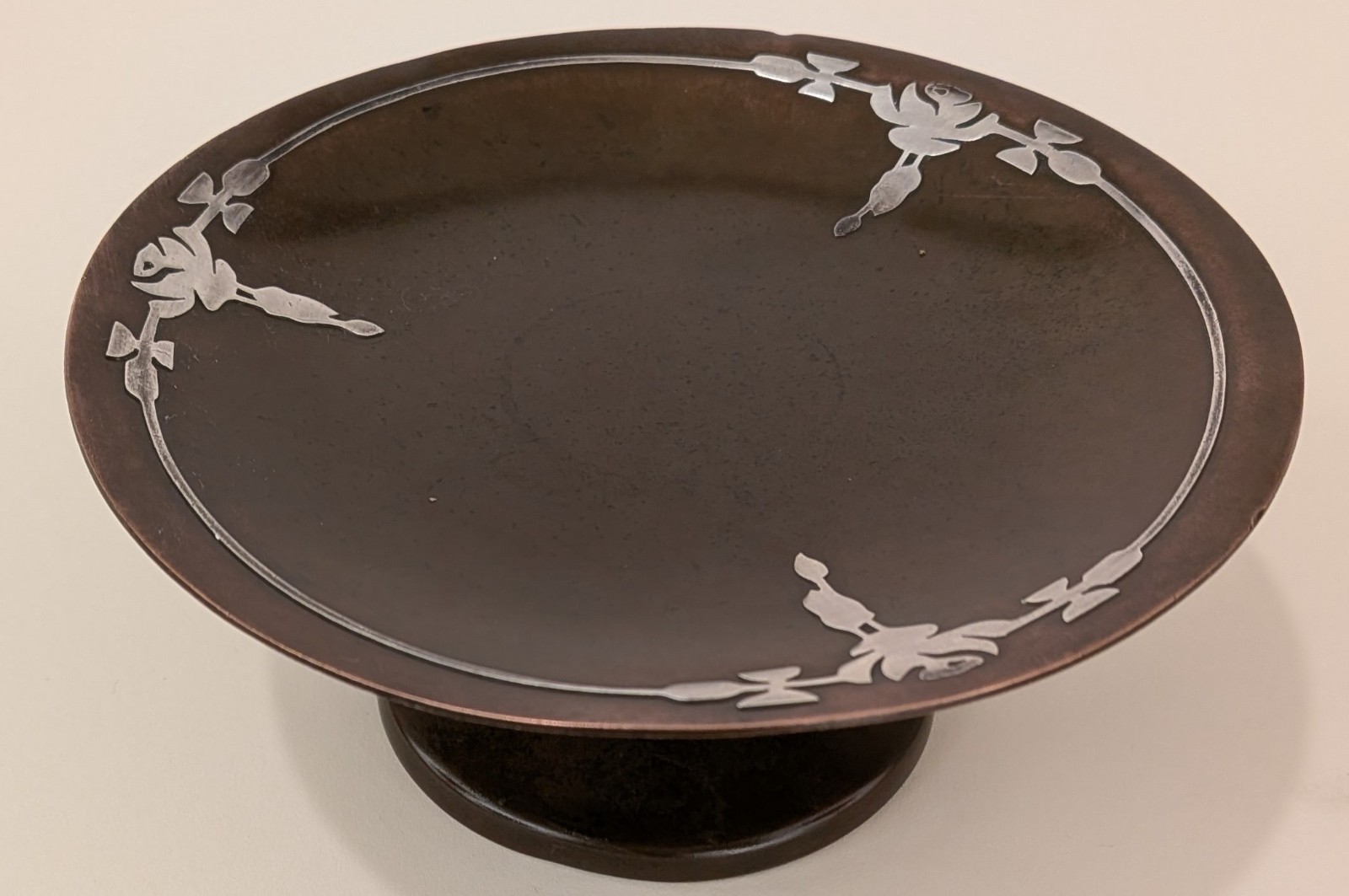 1920' Silver Crest Sterling Sliver on Bronze Footed Dish