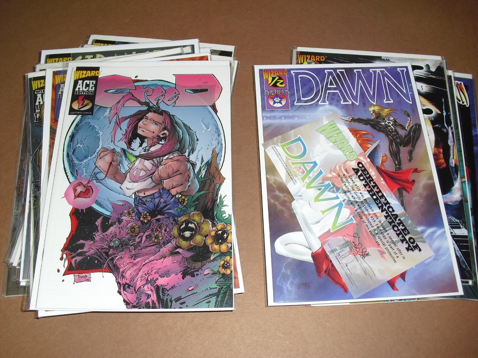 Lot of 22 Wizard Ace run #1 2 22 57-62 64 66 69 70 1/2 many w/ COA all NM 1997