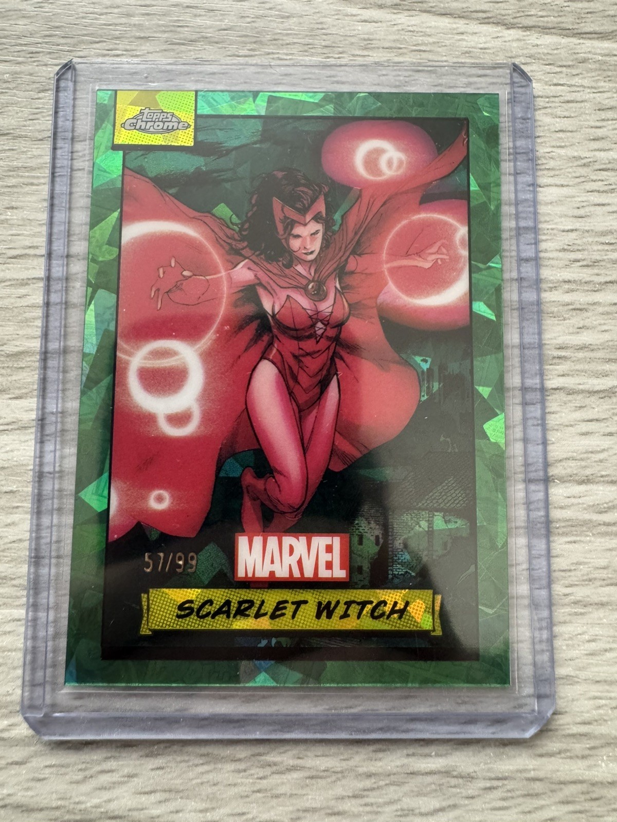 2024 Topps Marvel Sapphire Scarlet Witch Green Refractor /99 #112