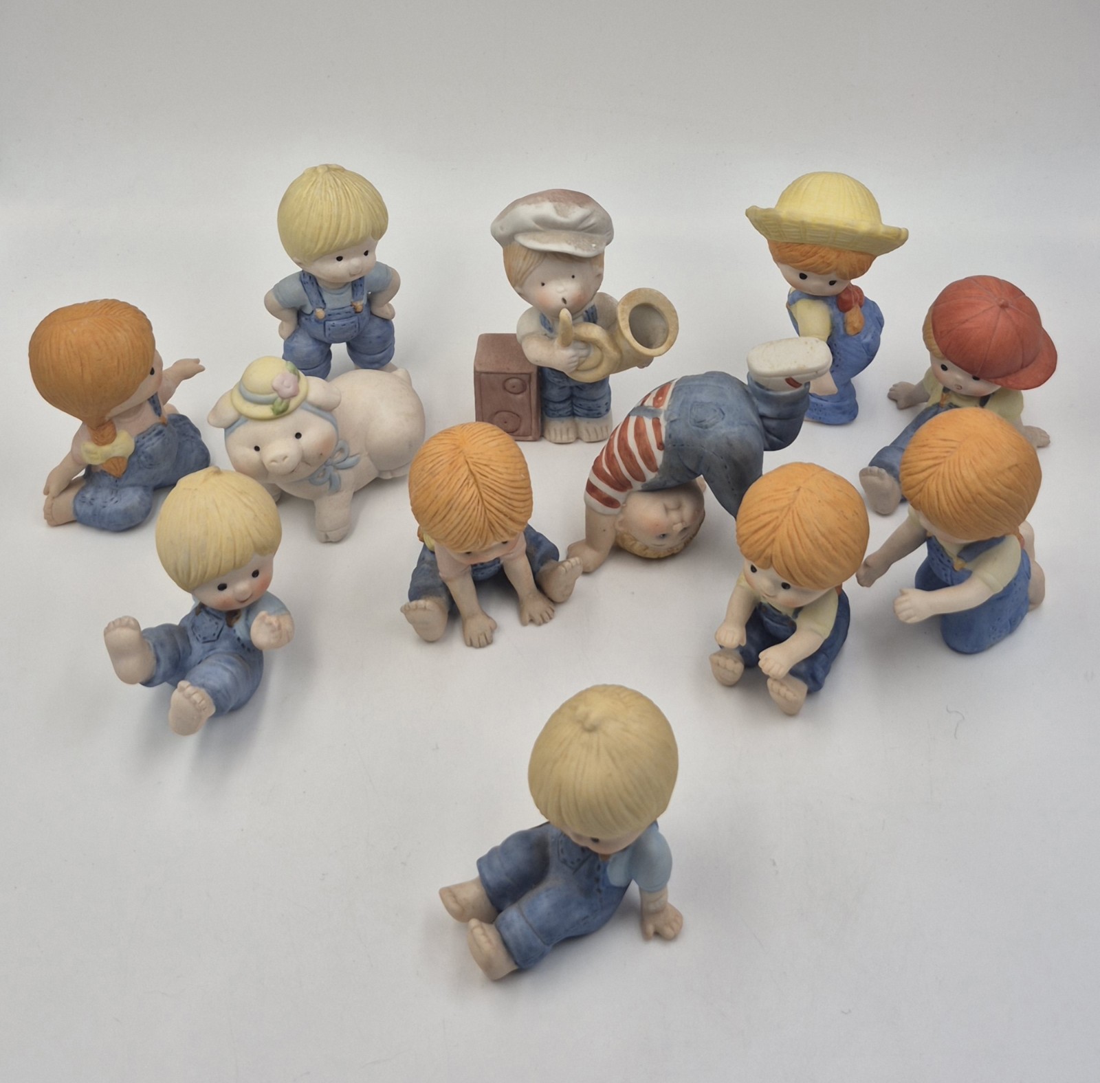 Vtg 1980s Enesco Country Cousins Katie & Scooter Figurines Lot Of 10