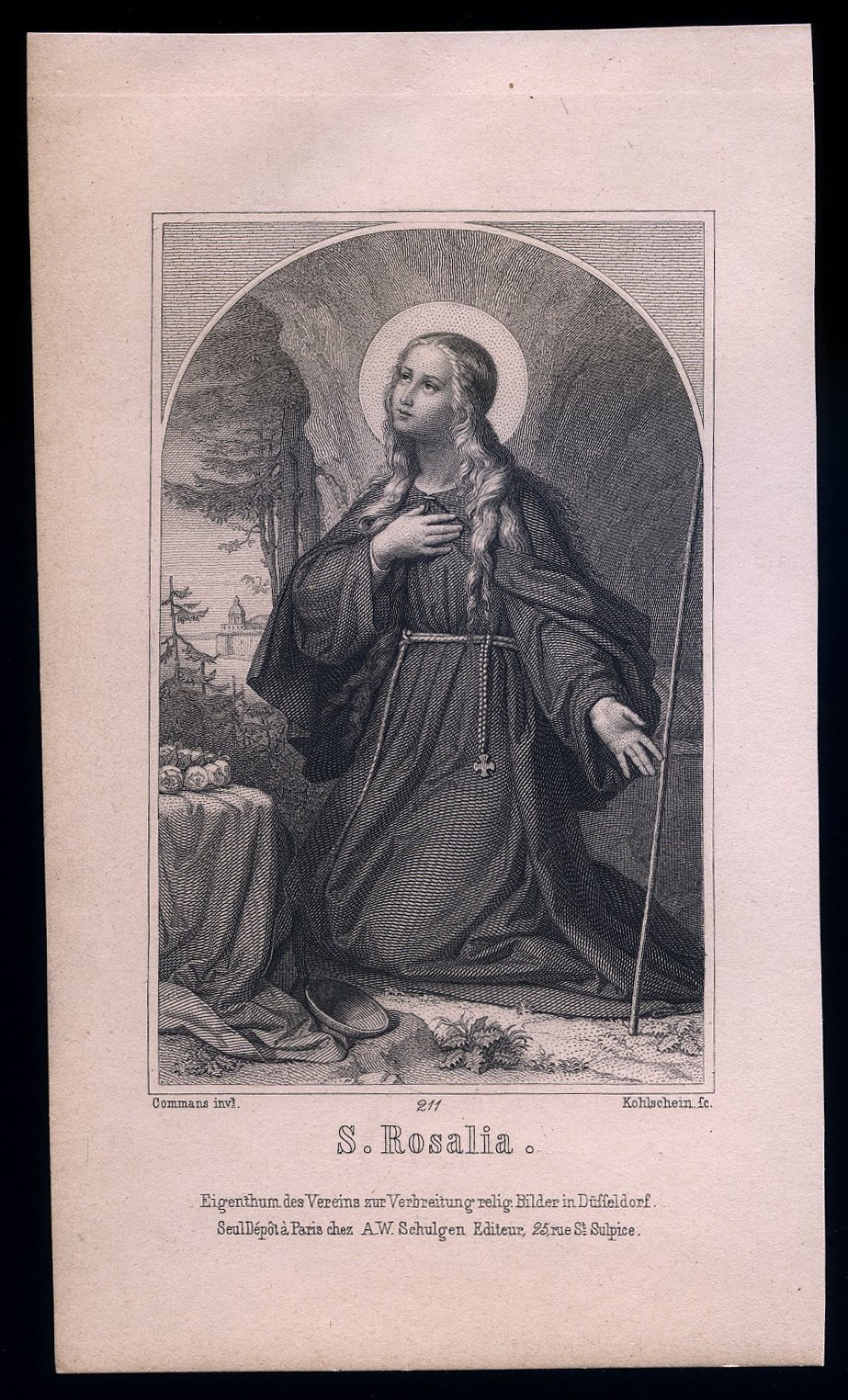 santino engraving 1800 S.ROSALIA DA PALERMO
