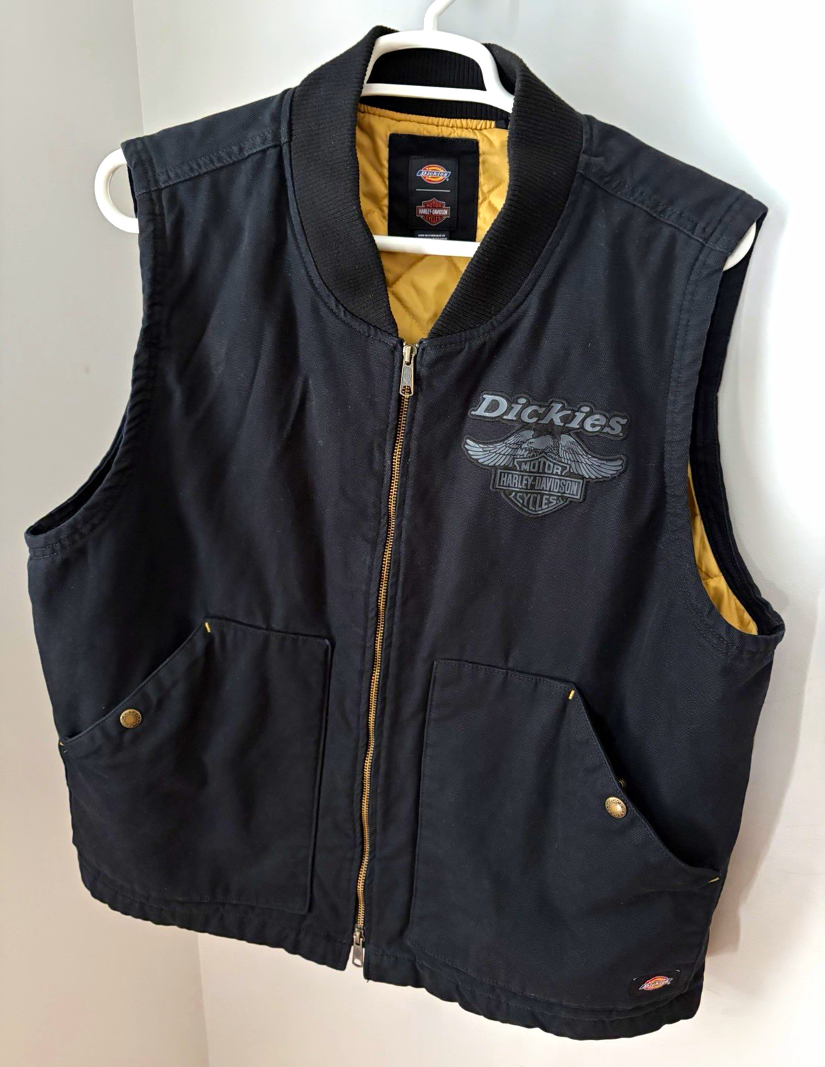 Harley-Davidson x Dickies Men\'s Quilted Canvas Vest, Anthracite, XL