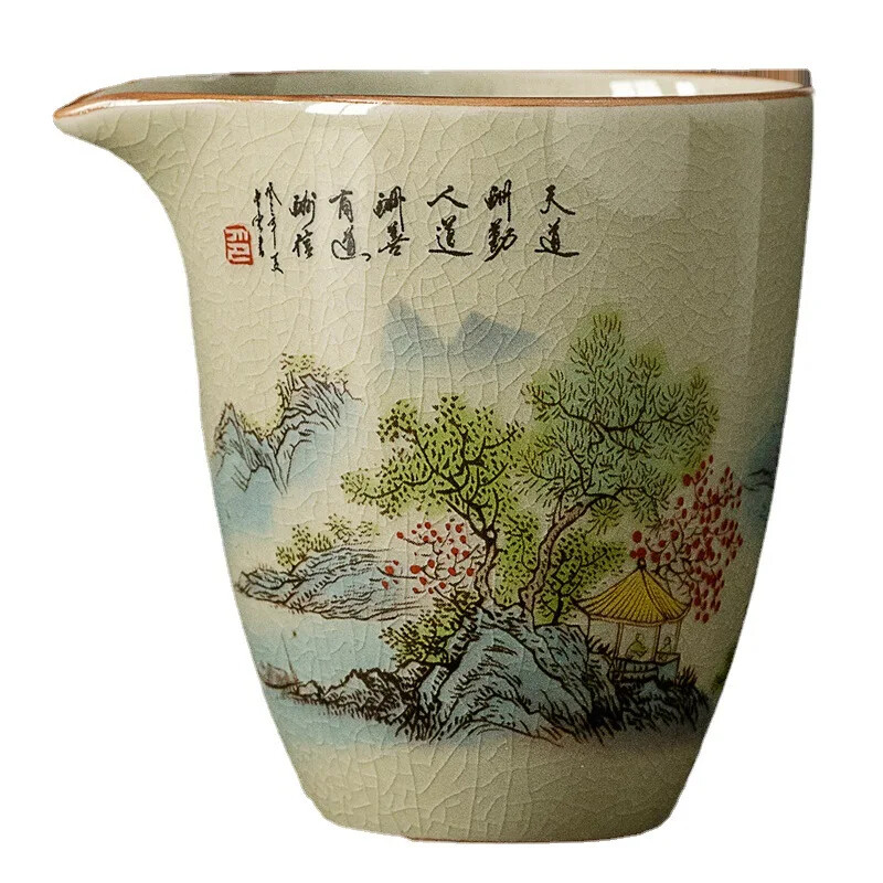 Ceramic Pottery Fair Cup Chinese Kung Fu Tea Vintage Zen Tea Sea Teacup Teaware