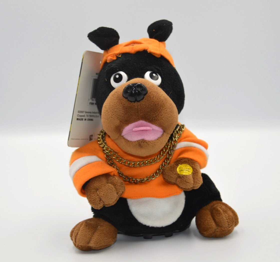 Gemmy Rapping Dog 50 Cent In Da Club w/ Tag Rottweiler Hip Hop Animated Plush