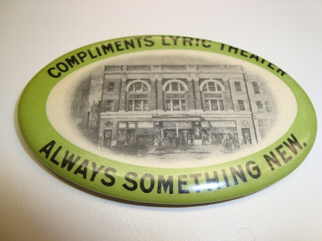 Circa 1900s Lyric Theatre Celluloid Pocket Mirror, New York City