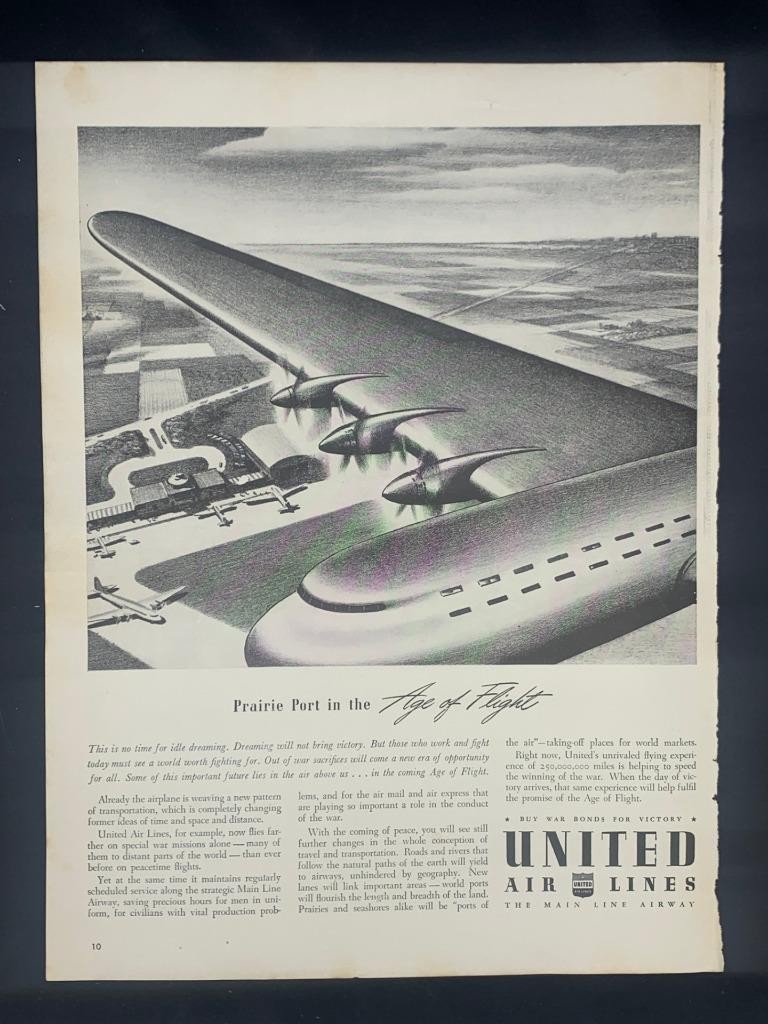 Magazine Ad* - 1942 - United Airlines - World War II - (#2)