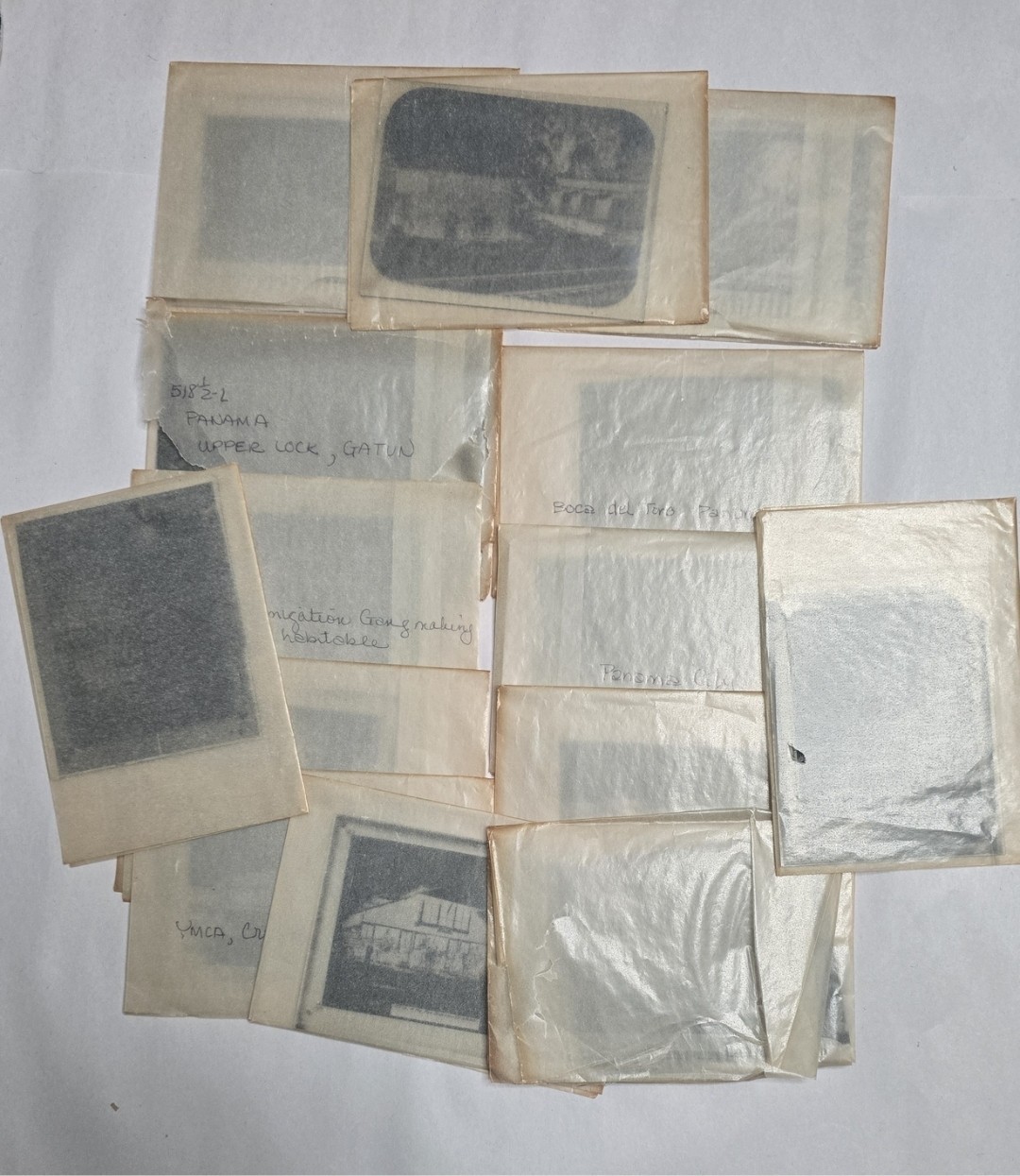 Vintage Lot of 14 Original Panama Canal Glass Plate Negatives Gatun Locks Cristo