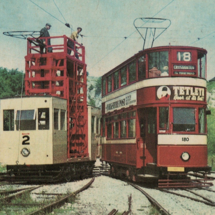The Tramway Museum 1975 Postcard Tetley\'s Beer Crich England Train Leeds Car VTG The Tramway Museum 1975 Postcard Tetley\'s Beer Crich England Train Leeds Car VTG