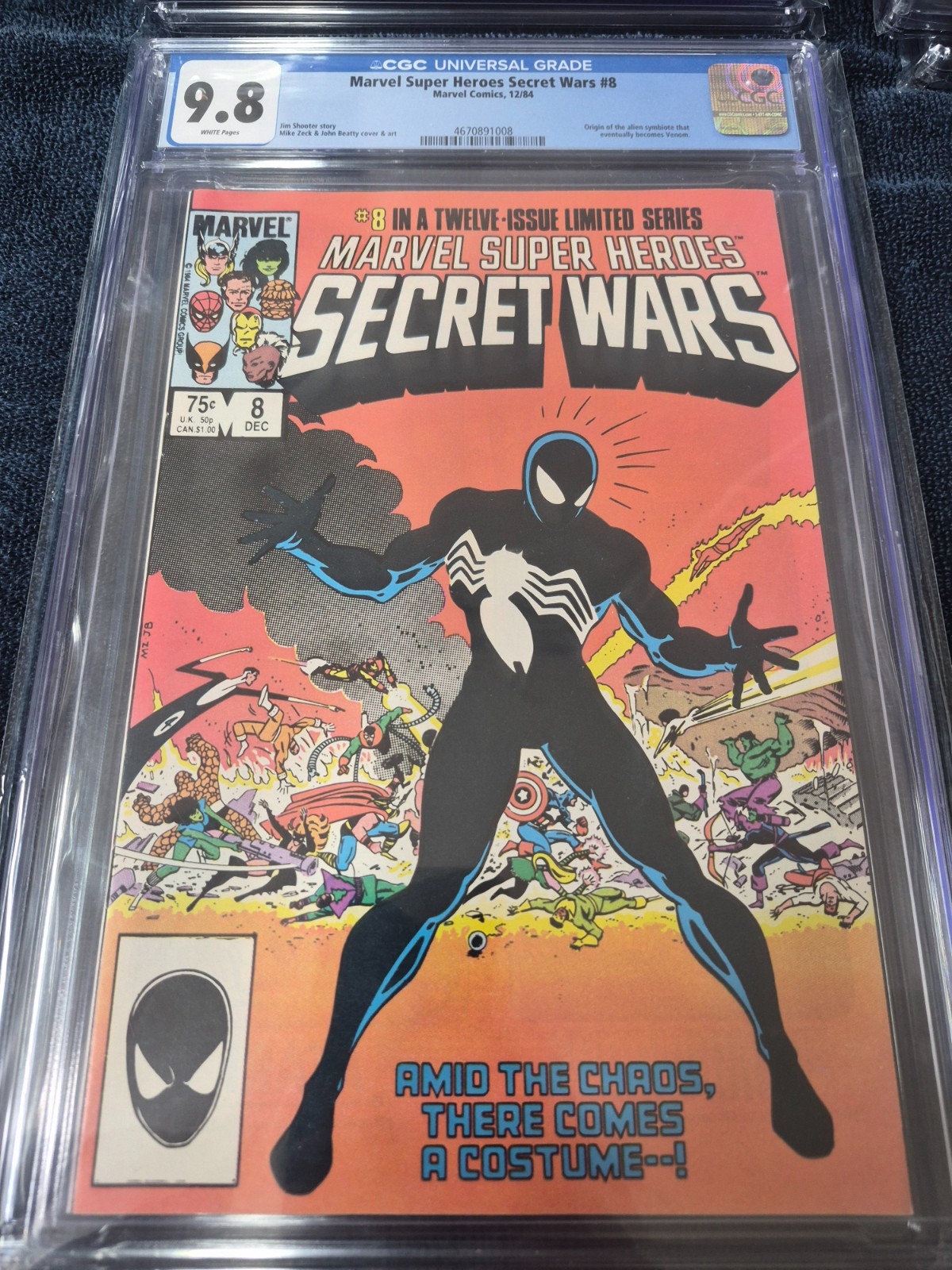 Marvel Super Heroes Secret Wars 8 1984 CGC 9.8 White Pages Origin Symbiote Venom Marvel Super Heroes Secret Wars 8 1984 CGC 9.8 White Pages Origin Symbiote Venom