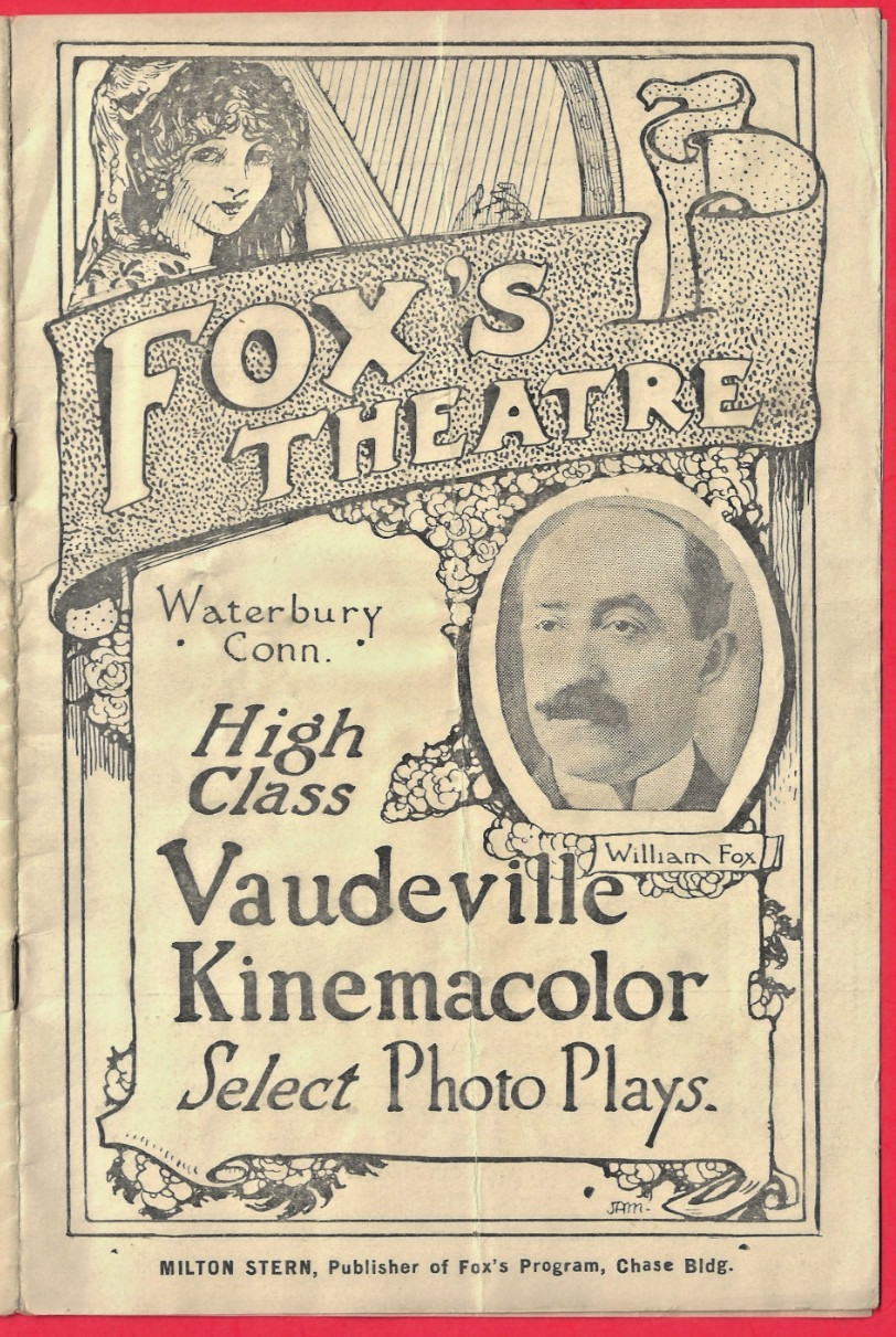Rare 1913 Fox's Theatre ~ Waterbury, CT ~ Vaudeville & KINEMACOLOR Booklet
