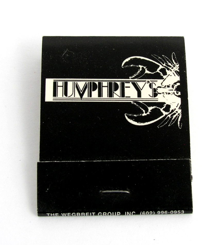 VINTAGE HUMPHREY'S RESTAURANT SAN DIEGO LA JOLLA, CALIFORNIA MATCHBOOK - UNUSED VINTAGE HUMPHREY'S RESTAURANT SAN DIEGO LA JOLLA, CALIFORNIA MATCHBOOK - UNUSED