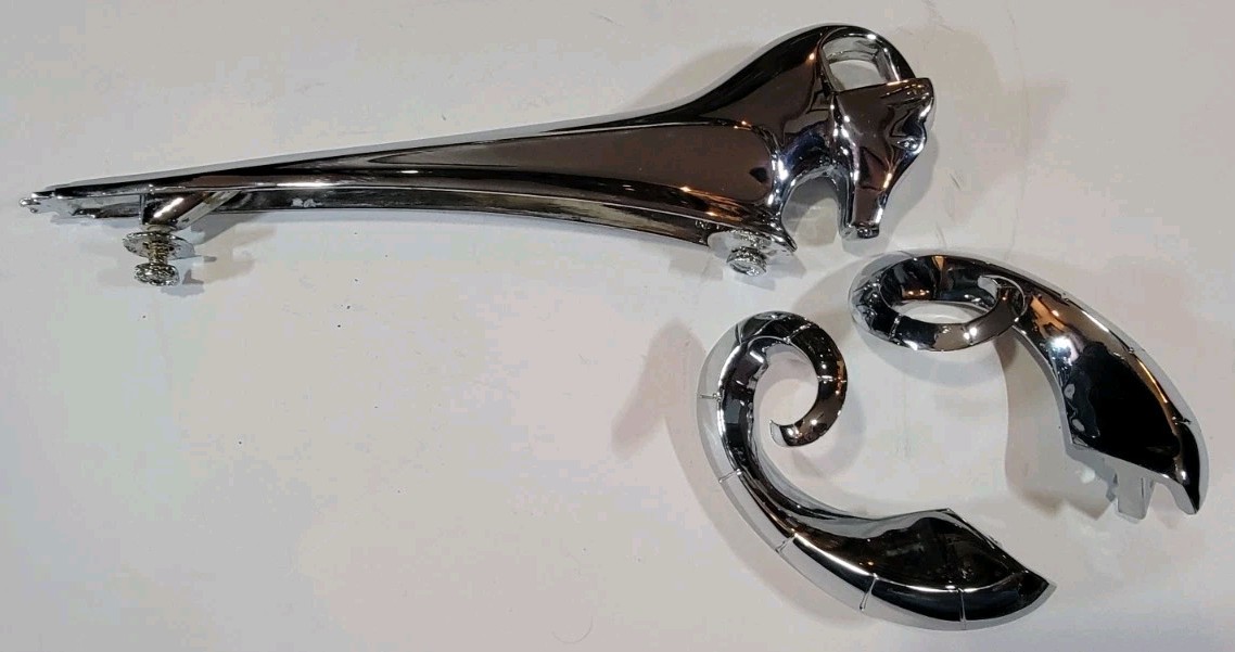 Vintage 1952 DODGE Car Hood Ornament 1456356 1456355 NOS Chome 