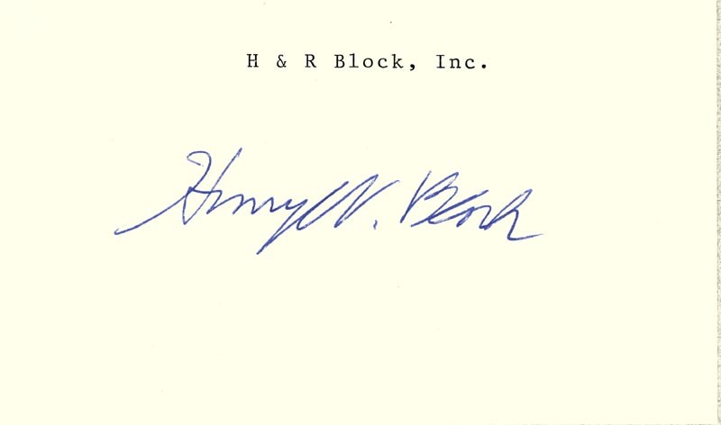 HENRY W. BLOCH - SIGNATURE(S)